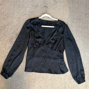 Sanctuary satin blouse green S